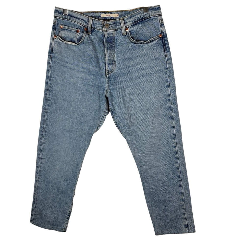 Levi's Wedgie Women’s 32 Button Fly High Waisted Rise Denim Jeans 90s Light Wash